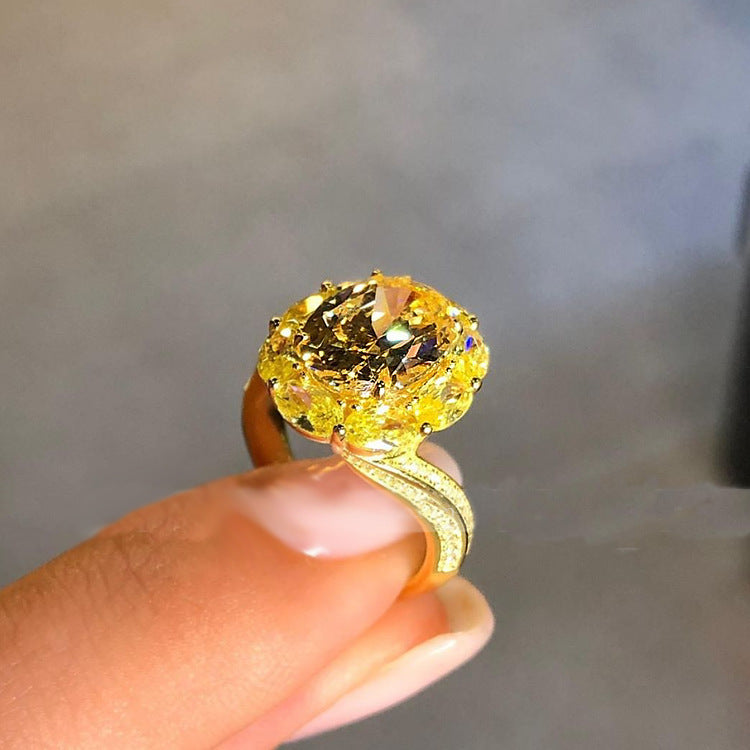 Anillos De Cobre De Diamante Amarillo Asscher al por mayor